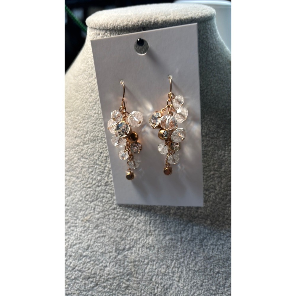 #25. Rose Gold-tone Cluster Dangle Earrings